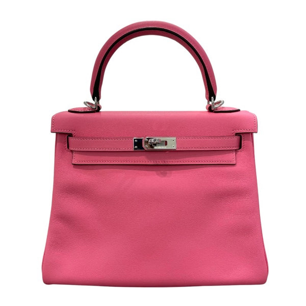 エルメス HERMES ケリー25 内縫い A刻印 ローズアザレ×シルバー金具 スイフト レディース ショルダーバッグ
