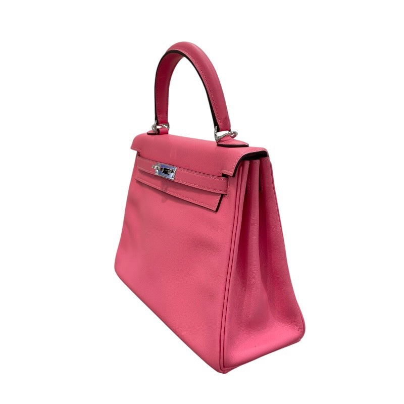 エルメス HERMES ケリー25 内縫い A刻印 ローズアザレ×シルバー金具 スイフト レディース ショルダーバッグ