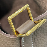 エルメス HERMES ピコタンロックMM U刻印 エトゥープ×ゴールド金具 トリヨンクレマンス レディース ハンドバッグ