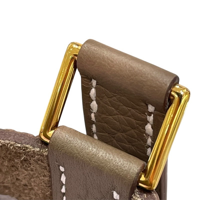 エルメス HERMES ピコタンロックMM U刻印 エトゥープ×ゴールド金具 トリヨンクレマンス レディース ハンドバッグ