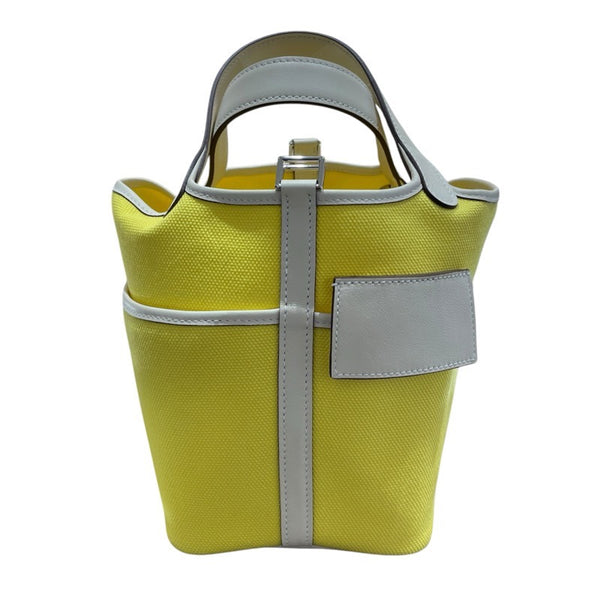 エルメス HERMES ピコタンロックPM　カーゴ U刻 ジョーヌシトロン・ナタ　SV金具 トワル・スイフト レディース ハンドバッグ