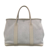 エルメス HERMES ガーデンパーティPM C刻印 アイボリー×ブルー系 トワル×ネゴンダ レディース トートバッグ