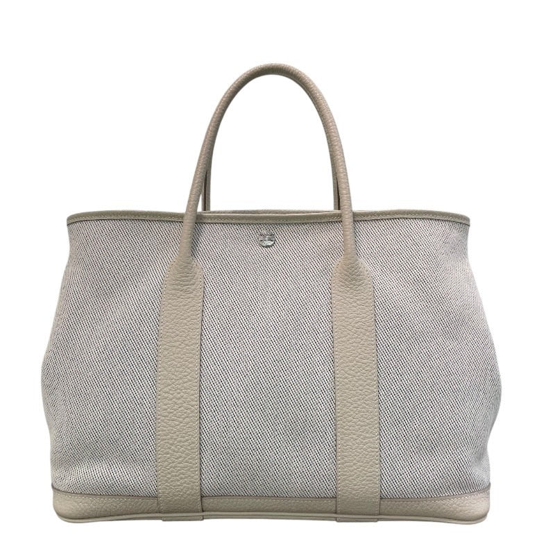 エルメス HERMES ガーデンパーティPM C刻印 アイボリー×ブルー系 トワル×ネゴンダ レディース トートバッグ