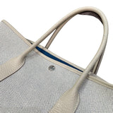 エルメス HERMES ガーデンパーティPM C刻印 アイボリー×ブルー系 トワル×ネゴンダ レディース トートバッグ