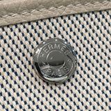 エルメス HERMES ガーデンパーティPM C刻印 アイボリー×ブルー系 トワル×ネゴンダ レディース トートバッグ
