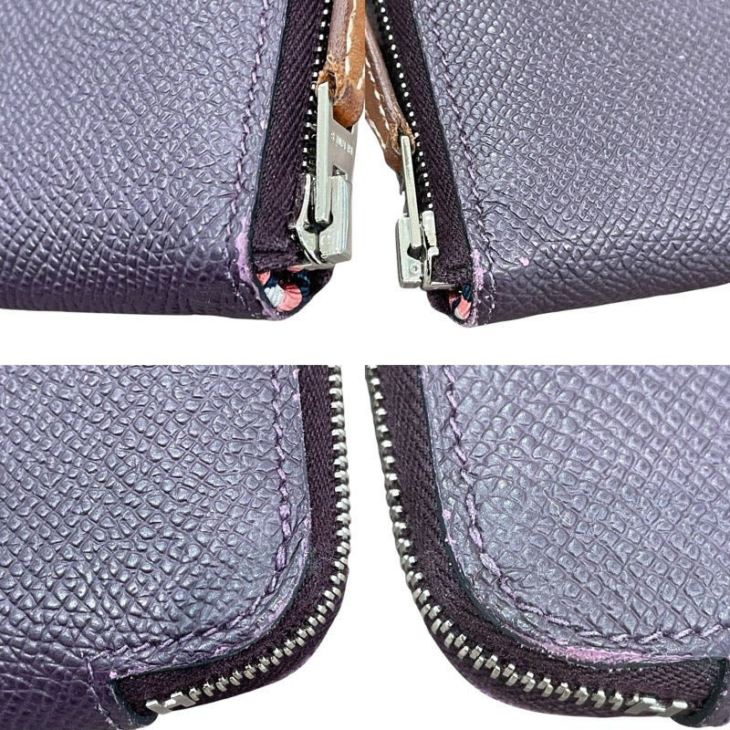 エルメス HERMES アザップロングシルクイン D刻印 レザン×シルバー金具 エプソン レディース 長財布