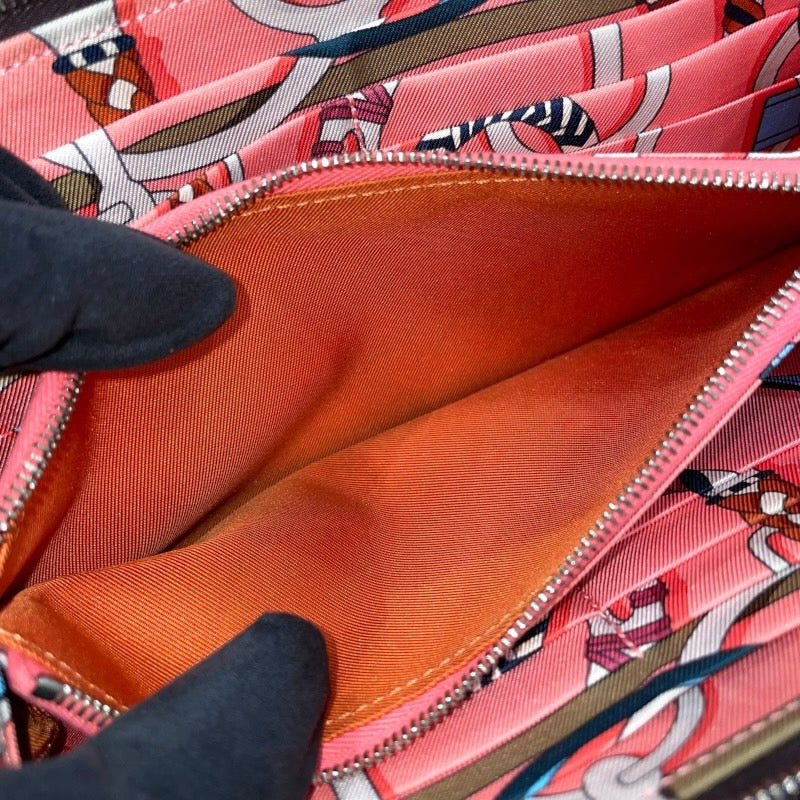 エルメス HERMES アザップロングシルクイン D刻印 レザン×シルバー金具 エプソン レディース 長財布