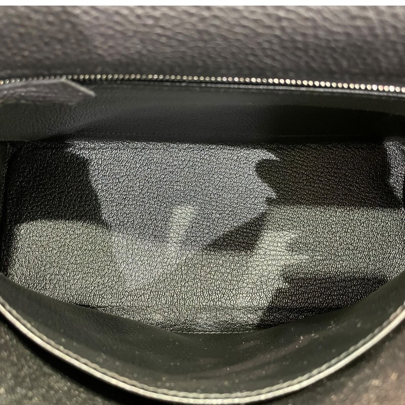 エルメス HERMES ケリー25 内縫い B刻 ブラック×シルバー金具 トゴ レディース ハンドバッグ