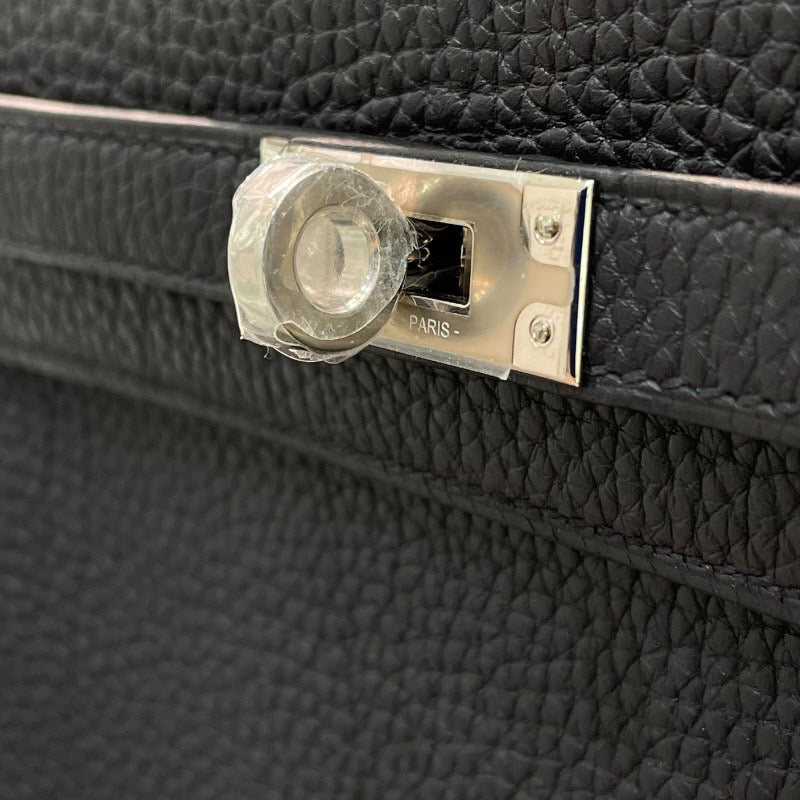 エルメス HERMES ケリー25 内縫い B刻 ブラック×シルバー金具 トゴ レディース ハンドバッグ