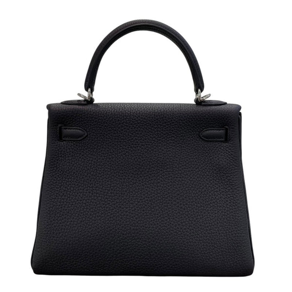 エルメス HERMES ケリー25 内縫い B刻 ブラック×シルバー金具 トゴ レディース ハンドバッグ