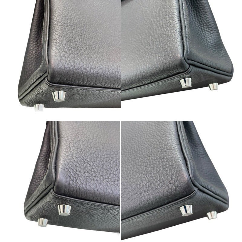 エルメス HERMES ケリー25 内縫い B刻 ブラック×シルバー金具 トゴ レディース ハンドバッグ