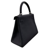 エルメス HERMES ケリー25 内縫い B刻 ブラック×シルバー金具 トゴ レディース ハンドバッグ