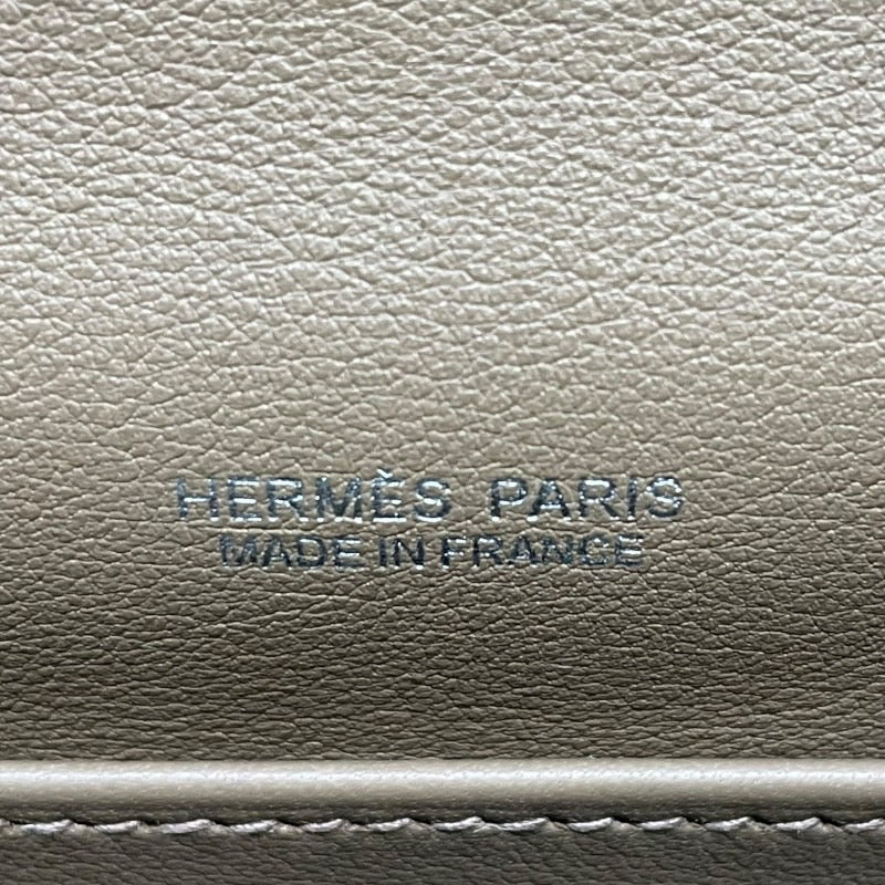 エルメス HERMES ミニケリー2　テディ B刻 エトゥープ✕グリスカイユ✕エクリュ✕シルバー金具 グリズリー・スイフト・ムートン レディース ショルダーバッグ