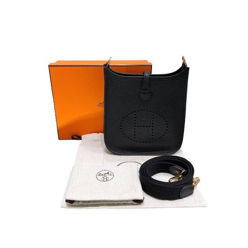 エルメス HERMES エヴリンTPM W刻 ブラック×ゴールド金具 トリヨン レディース ショルダーバッグ