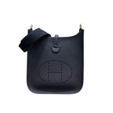 エルメス HERMES エヴリンTPM W刻 ブラック×ゴールド金具 トリヨン レディース ショルダーバッグ