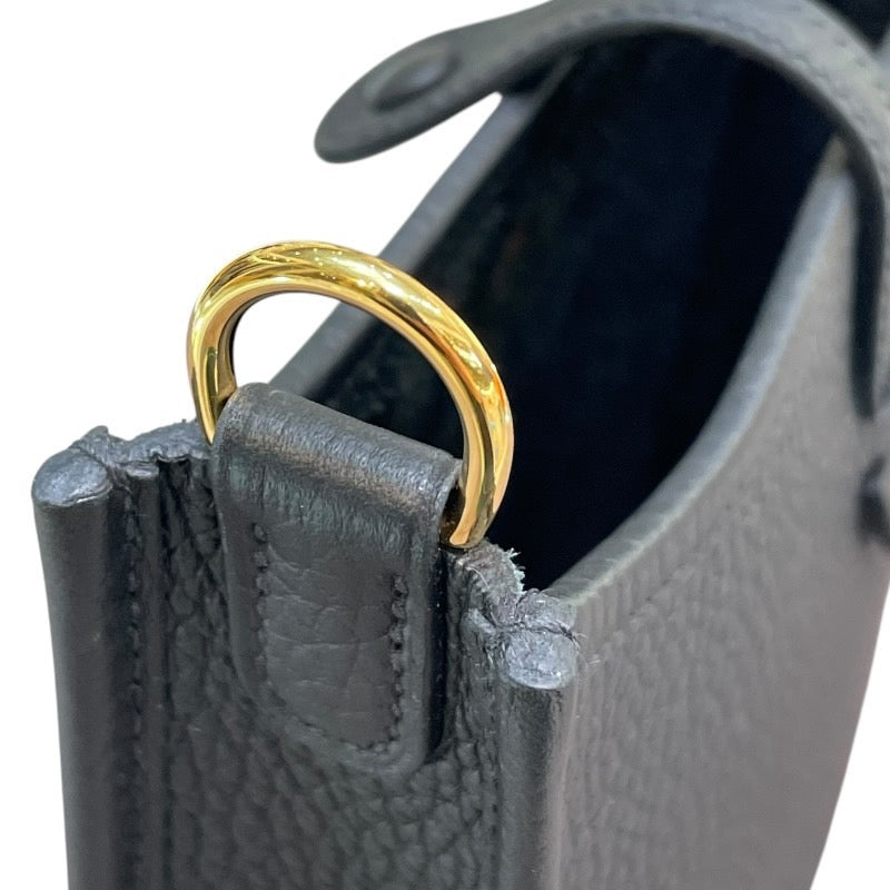 エルメス HERMES エヴリンTPM W刻 ブラック×ゴールド金具 トリヨン レディース ショルダーバッグ