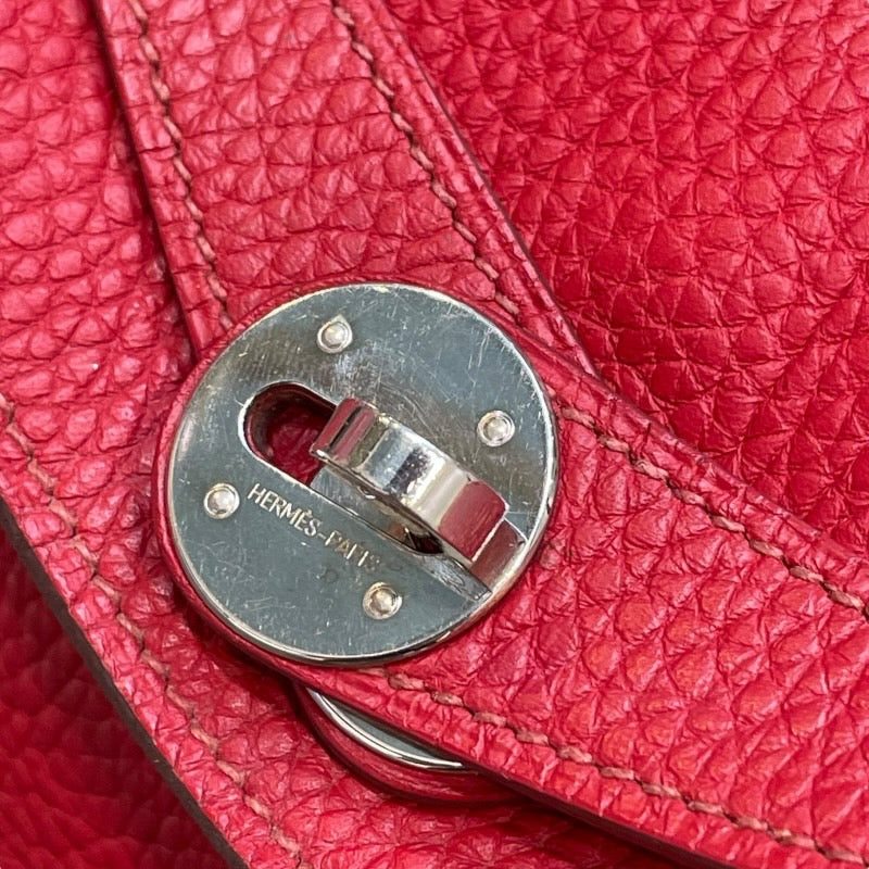 エルメス HERMES リンディ30 □N刻 ルージュカザック×シルバー金具 トリヨン レディース ショルダーバッグ