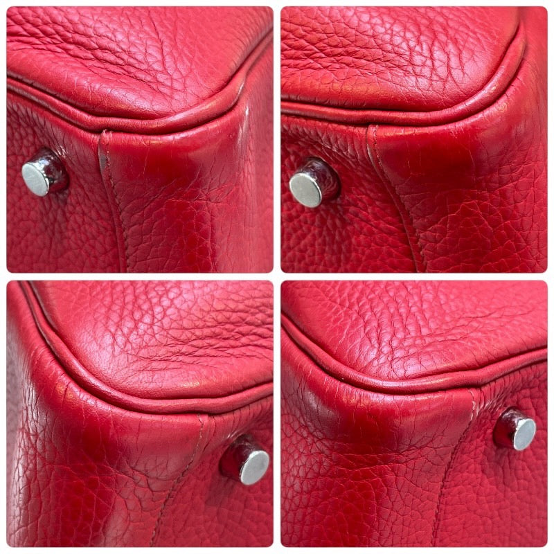 エルメス HERMES リンディ30 □N刻 ルージュカザック×シルバー金具 トリヨン レディース ショルダーバッグ