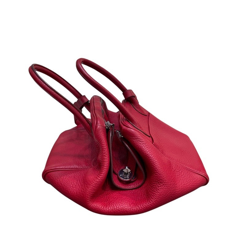 エルメス HERMES リンディ30 □N刻 ルージュカザック×シルバー金具 トリヨン レディース ショルダーバッグ