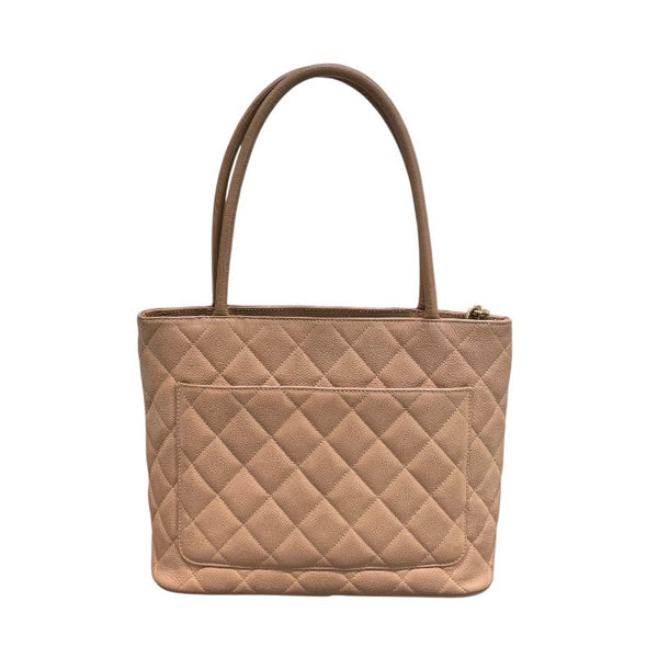 シャネル CHANEL 復刻トート A01804 9番台 ベージュ×ゴールド金具 キャビアスキン レディース トートバッグ