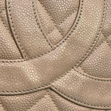 シャネル CHANEL 復刻トート A01804 9番台 ベージュ×ゴールド金具 キャビアスキン レディース トートバッグ