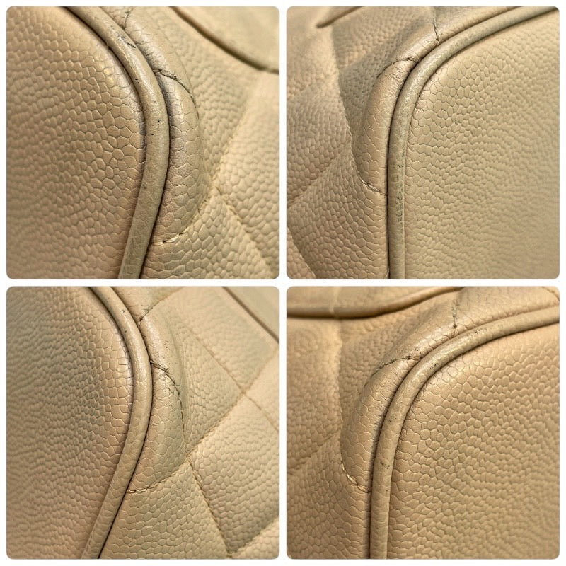 シャネル CHANEL 復刻トート A01804 9番台 ベージュ×ゴールド金具 キャビアスキン レディース トートバッグ