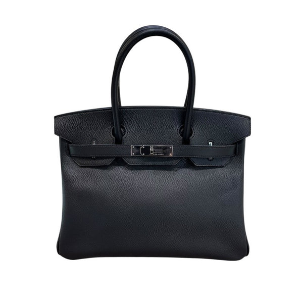 エルメス HERMES バーキン30 □N刻 ブラック×シルバー金具 エプソン レディース ハンドバッグ