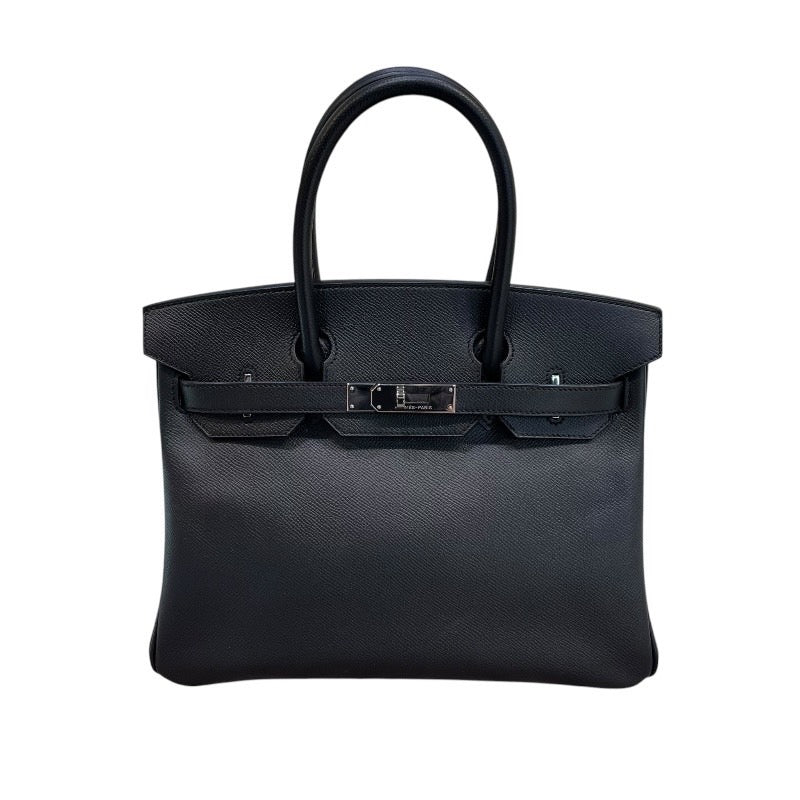 エルメス HERMES バーキン30 □N刻 ブラック×シルバー金具 エプソン レディース ハンドバッグ