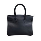 エルメス HERMES バーキン30 □N刻 ブラック×シルバー金具 エプソン レディース ハンドバッグ