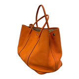 エルメス HERMES ガーデンパーティPM □O刻印 オレンジ×シルバー金具 ネゴンダ レディース トートバッグ