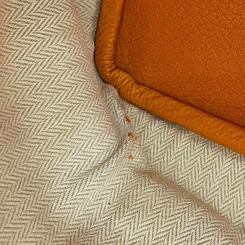 エルメス HERMES ガーデンパーティPM □O刻印 オレンジ×シルバー金具 ネゴンダ レディース トートバッグ