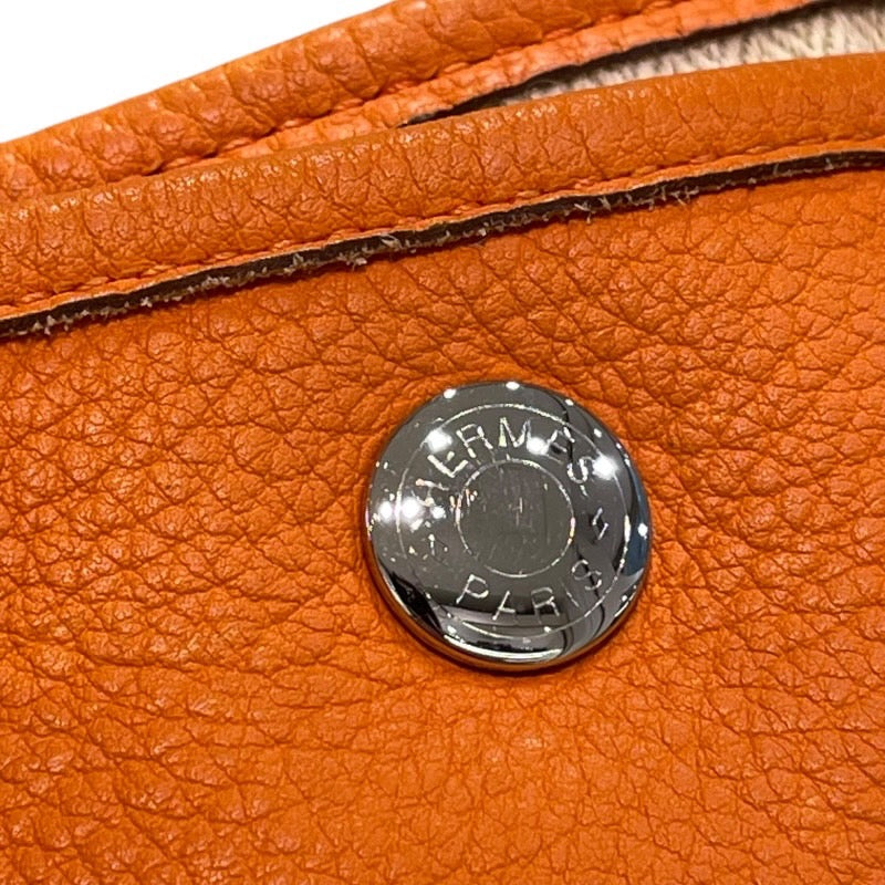 エルメス HERMES ガーデンパーティPM □O刻印 オレンジ×シルバー金具 ネゴンダ レディース トートバッグ