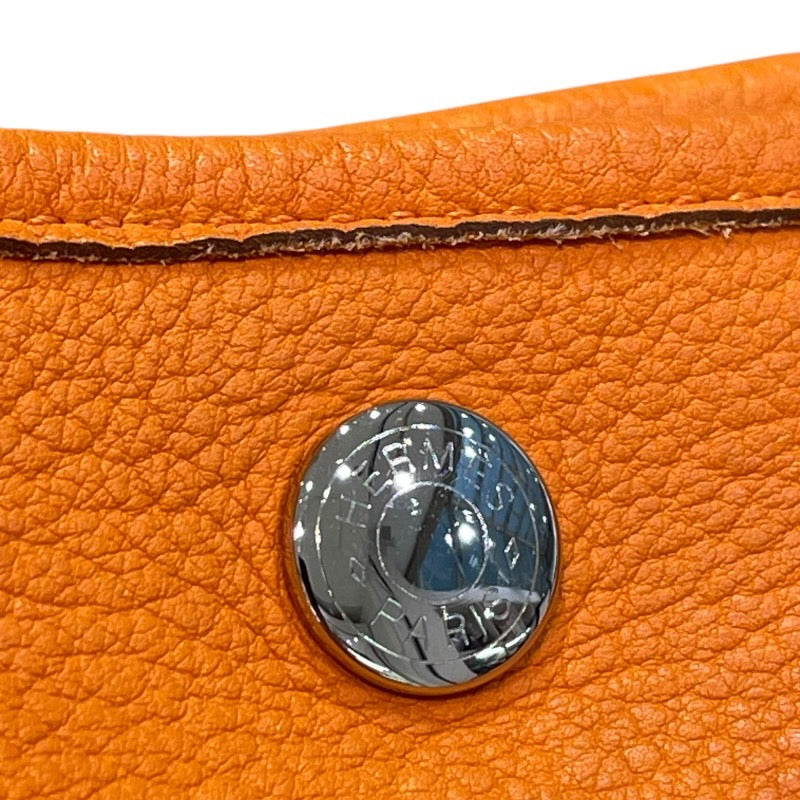 エルメス HERMES ガーデンパーティPM □O刻印 オレンジ×シルバー金具 ネゴンダ レディース トートバッグ