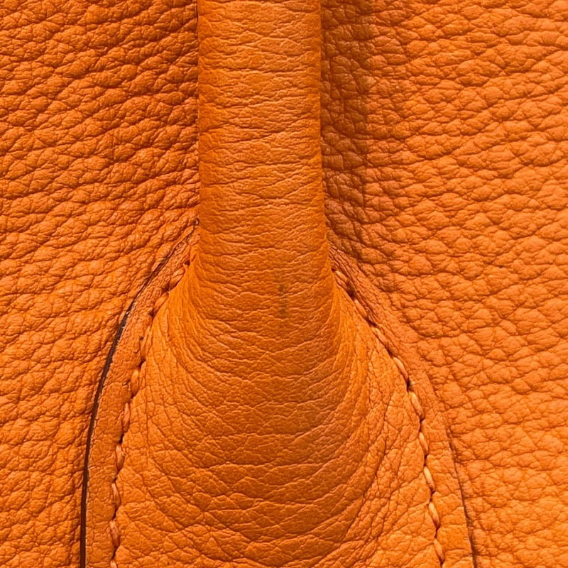 エルメス HERMES ガーデンパーティPM □O刻印 オレンジ×シルバー金具 ネゴンダ レディース トートバッグ