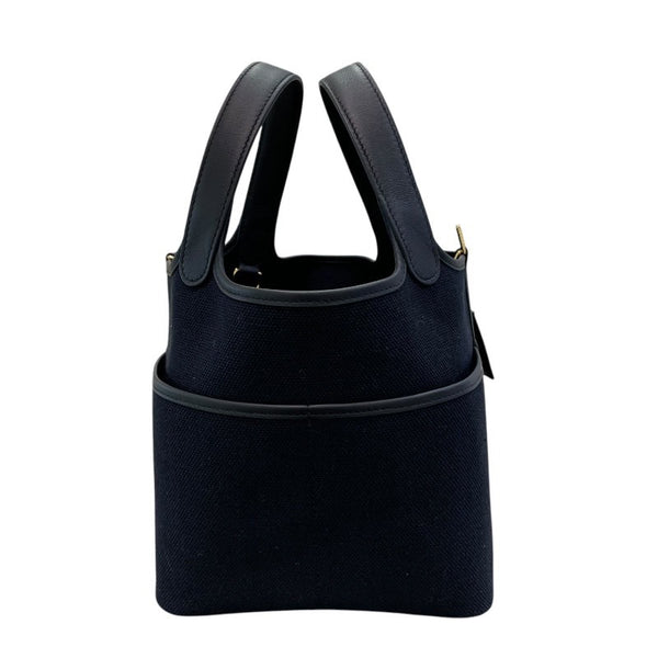 エルメス HERMES ピコタンロックPM カーゴ B刻 ブラック×ゴールド金具 トワル・スイフト レディース ハンドバッグ