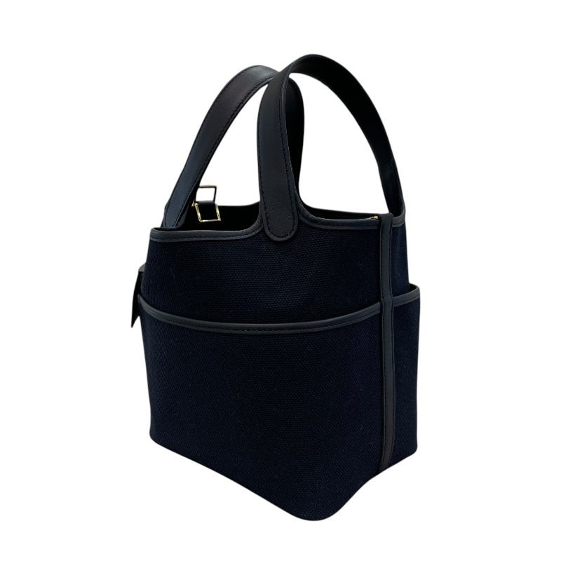 エルメス HERMES ピコタンロックPM カーゴ B刻 ブラック×ゴールド金具 トワル・スイフト レディース ハンドバッグ