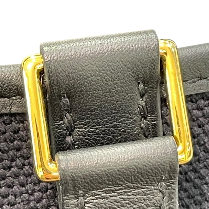 エルメス HERMES ピコタンロックPM カーゴ B刻 ブラック×ゴールド金具 トワル・スイフト レディース ハンドバッグ