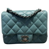 シャネル CHANEL ミニマトラッセ18 A35200 グリーン　SV金具 キャビアスキン レディース ショルダーバッグ