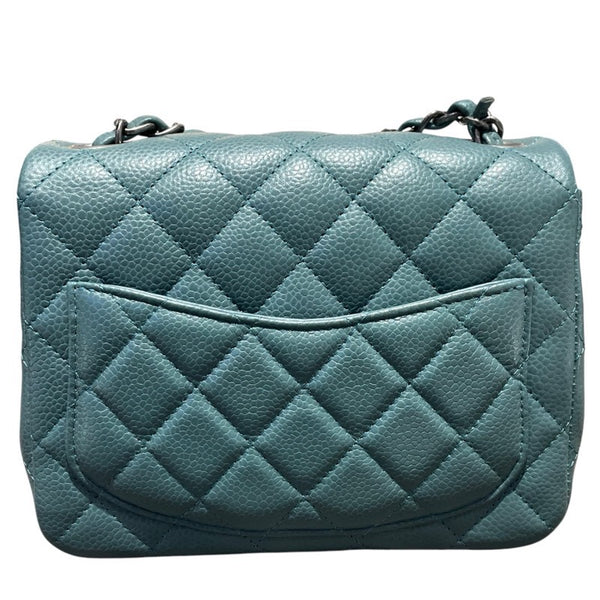 シャネル CHANEL ミニマトラッセ18 A35200 グリーン　SV金具 キャビアスキン レディース ショルダーバッグ