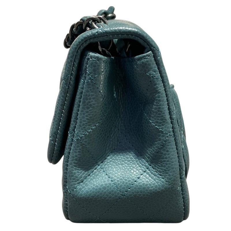 シャネル CHANEL ミニマトラッセ18 A35200 グリーン　SV金具 キャビアスキン レディース ショルダーバッグ