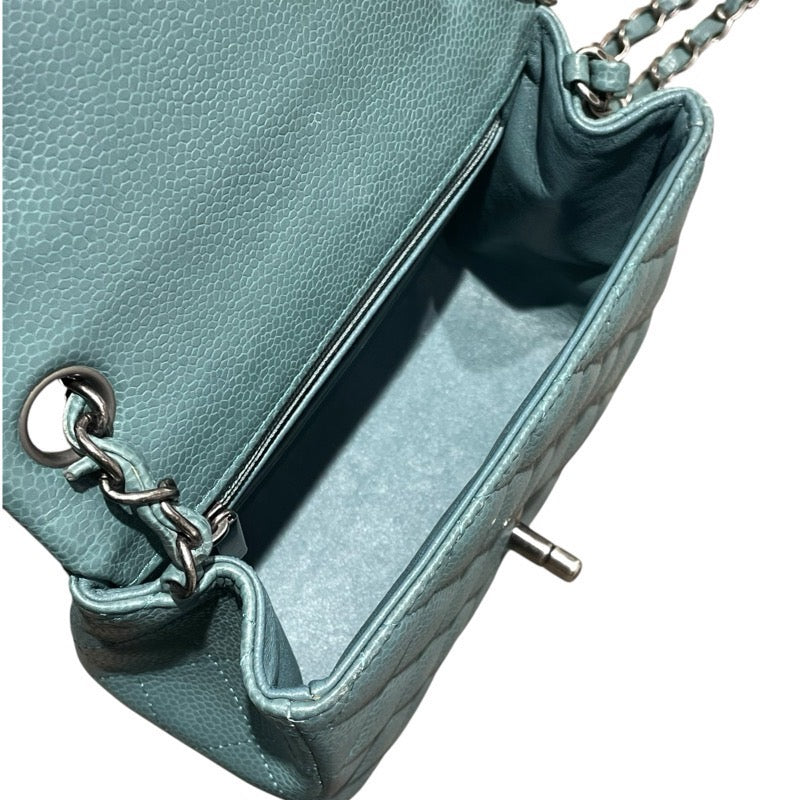 シャネル CHANEL ミニマトラッセ18 A35200 グリーン　SV金具 キャビアスキン レディース ショルダーバッグ