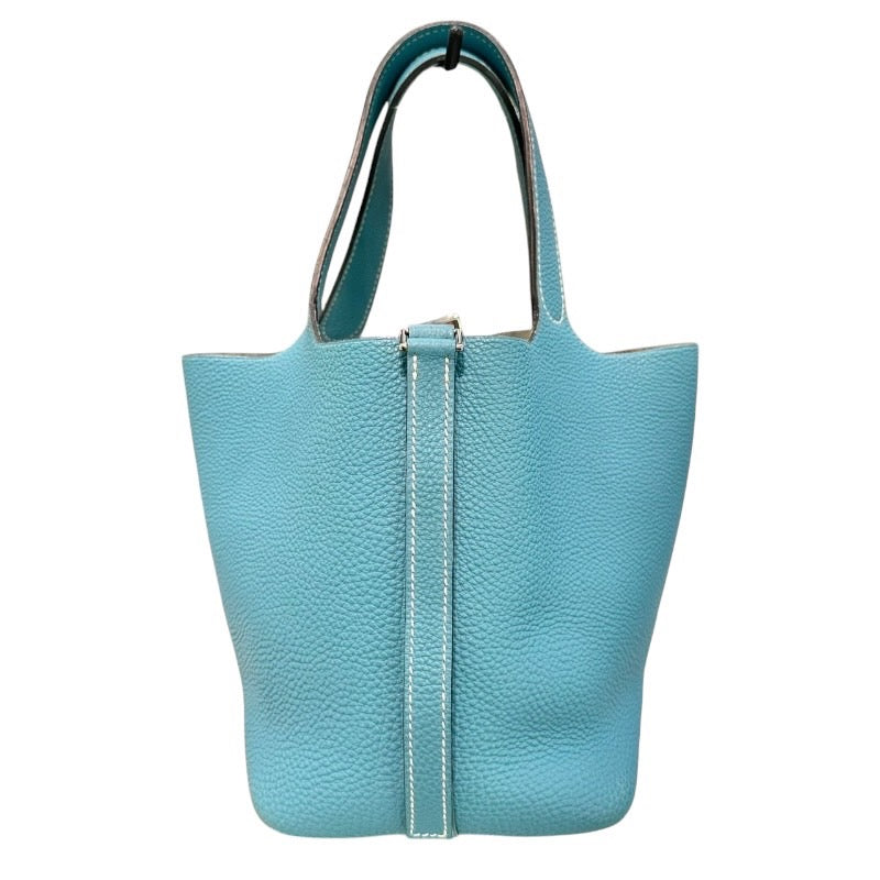 エルメス HERMES ピコタンロックPM □F刻 ブルージーン　SV金具 トリヨンクレマンス レディース ハンドバッグ