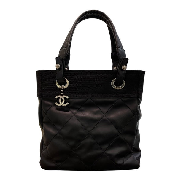 シャネル CHANEL パリビアリッツトートPM A34208 ブラック PVC レディース ハンドバッグ