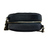 シャネル CHANEL マトラッセ ラウンドショルダー AP0245 ネイビー×ゴールド金具 キャビアスキン レディース ショルダーバッグ