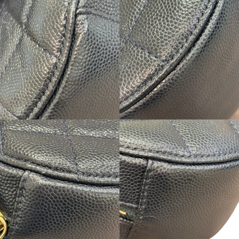 シャネル CHANEL マトラッセ ラウンドショルダー AP0245 ネイビー×ゴールド金具 キャビアスキン レディース ショルダーバッグ