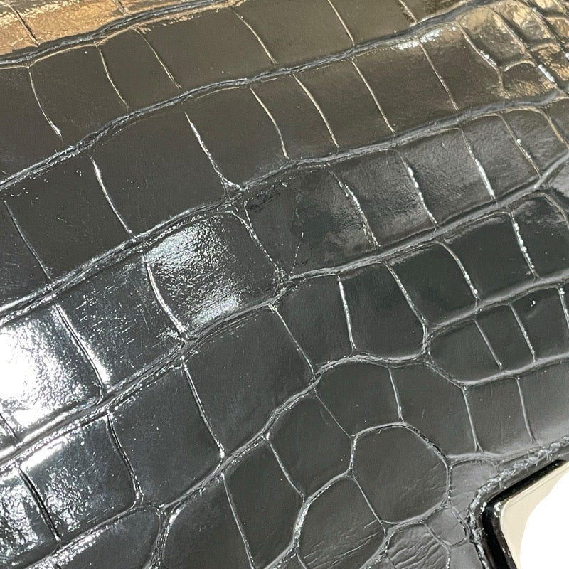 エルメス HERMES コンスタンス3　24　ヴェルソ C刻 ブラック・ブルーエレクトリック　SV金具 アリゲーター レディース ショルダーバッグ