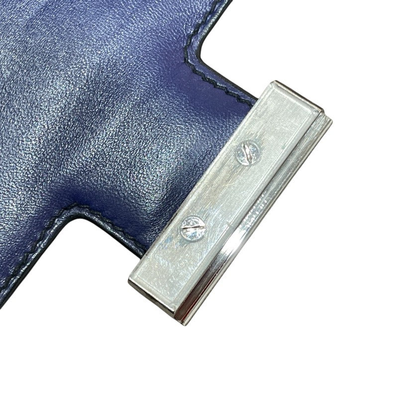 エルメス HERMES コンスタンス3　24　ヴェルソ C刻 ブラック・ブルーエレクトリック　SV金具 アリゲーター レディース ショルダーバッグ