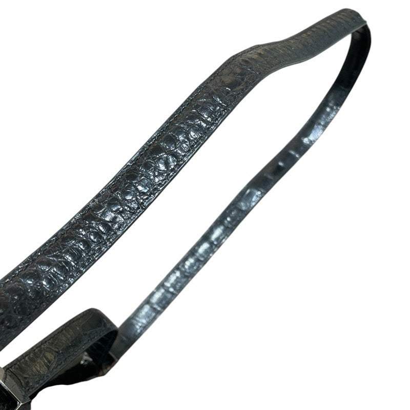 エルメス HERMES コンスタンス3　24　ヴェルソ C刻 ブラック・ブルーエレクトリック　SV金具 アリゲーター レディース ショルダーバッグ