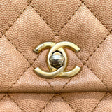 シャネル CHANEL ココハンドルXS A92990 24番台 ブラウン×ゴールド金具 キャビアスキン×リザード レディース ショルダーバッグ