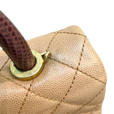 シャネル CHANEL ココハンドルXS A92990 24番台 ブラウン×ゴールド金具 キャビアスキン×リザード レディース ショルダーバッグ